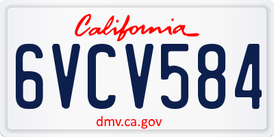 CA license plate 6VCV584