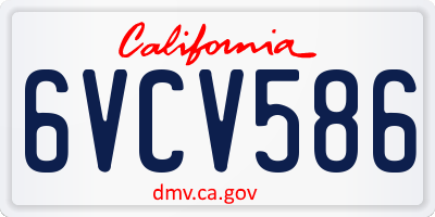 CA license plate 6VCV586