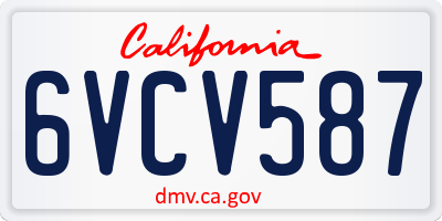 CA license plate 6VCV587