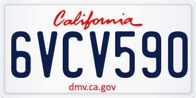 CA license plate 6VCV590