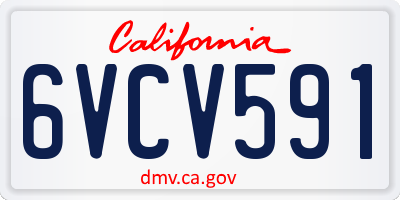 CA license plate 6VCV591