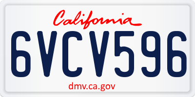 CA license plate 6VCV596
