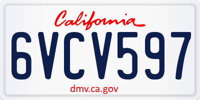 CA license plate 6VCV597