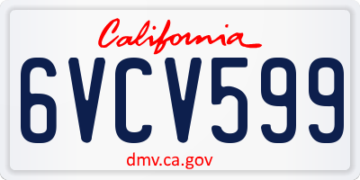 CA license plate 6VCV599