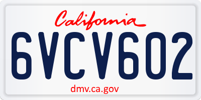CA license plate 6VCV602