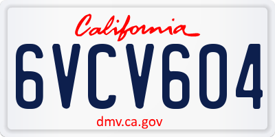 CA license plate 6VCV604