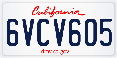CA license plate 6VCV605