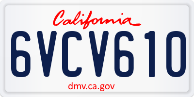 CA license plate 6VCV610