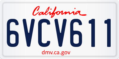CA license plate 6VCV611
