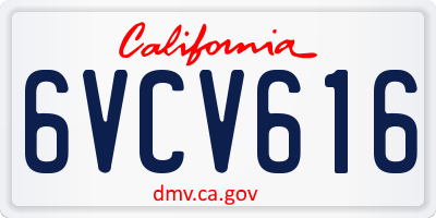 CA license plate 6VCV616