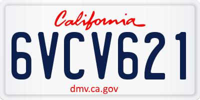 CA license plate 6VCV621