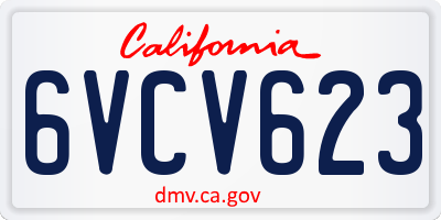 CA license plate 6VCV623