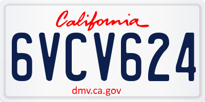 CA license plate 6VCV624