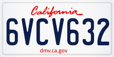 CA license plate 6VCV632