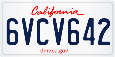CA license plate 6VCV642
