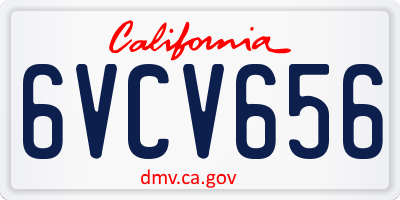 CA license plate 6VCV656