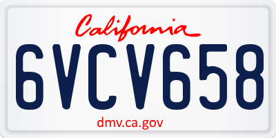 CA license plate 6VCV658