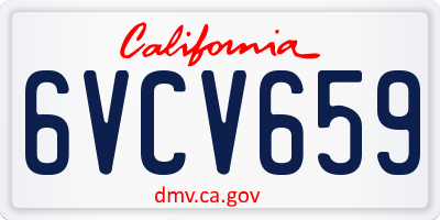 CA license plate 6VCV659