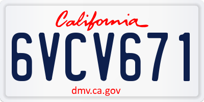 CA license plate 6VCV671
