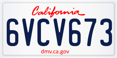 CA license plate 6VCV673