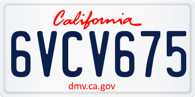 CA license plate 6VCV675