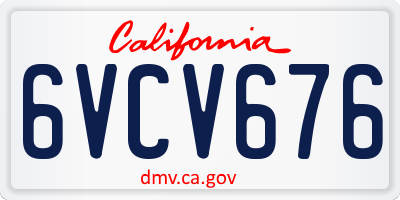 CA license plate 6VCV676