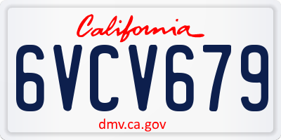 CA license plate 6VCV679