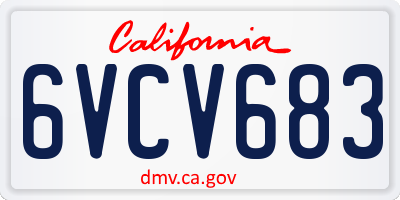 CA license plate 6VCV683