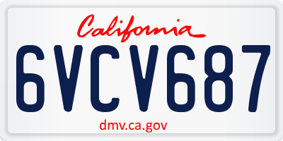 CA license plate 6VCV687