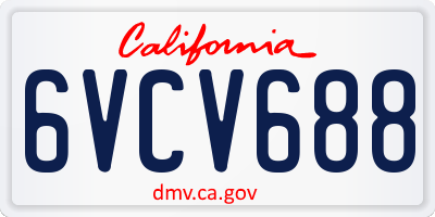 CA license plate 6VCV688