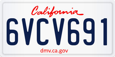 CA license plate 6VCV691