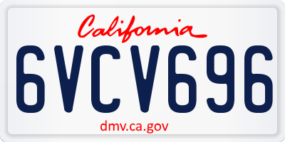 CA license plate 6VCV696