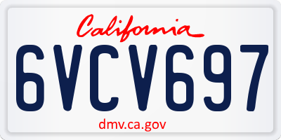 CA license plate 6VCV697