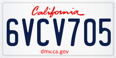 CA license plate 6VCV705