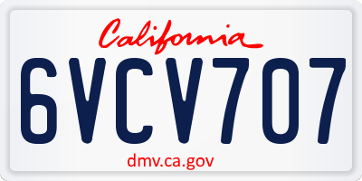 CA license plate 6VCV707