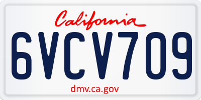 CA license plate 6VCV709