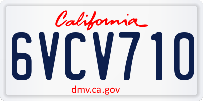 CA license plate 6VCV710