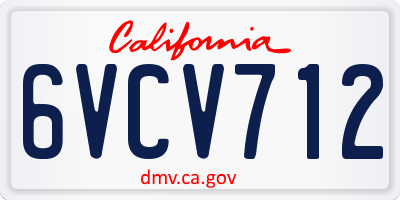 CA license plate 6VCV712