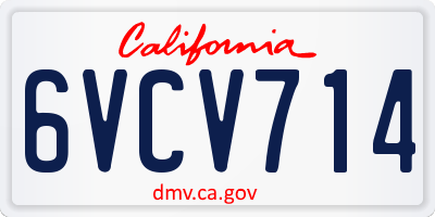 CA license plate 6VCV714