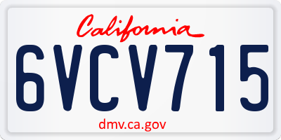 CA license plate 6VCV715