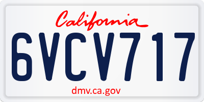 CA license plate 6VCV717