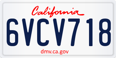 CA license plate 6VCV718