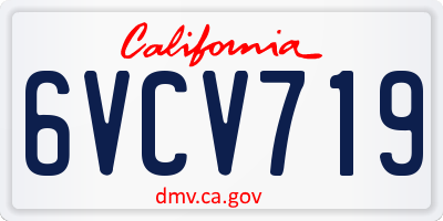 CA license plate 6VCV719