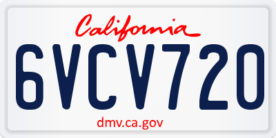 CA license plate 6VCV720
