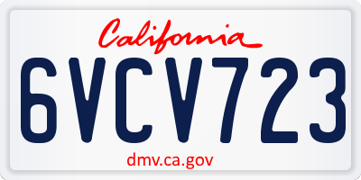 CA license plate 6VCV723