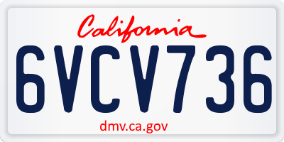 CA license plate 6VCV736