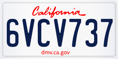 CA license plate 6VCV737