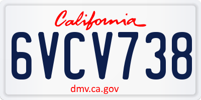 CA license plate 6VCV738