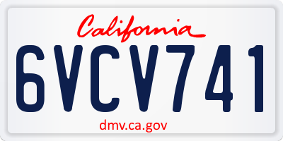 CA license plate 6VCV741