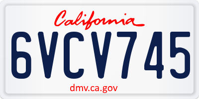 CA license plate 6VCV745
